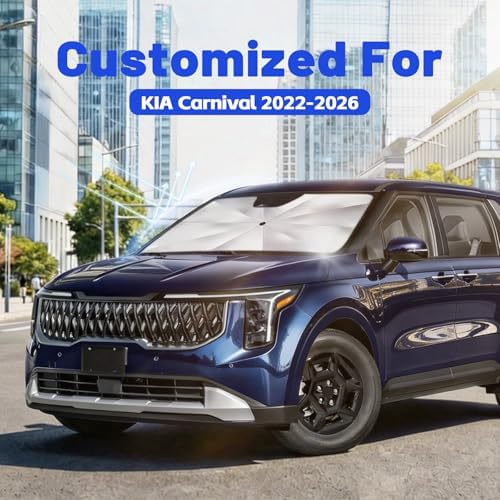 Car Windshield Sun Shade for Kia Carnival 2022-2026, Foldable Car Sunshade - Image 2