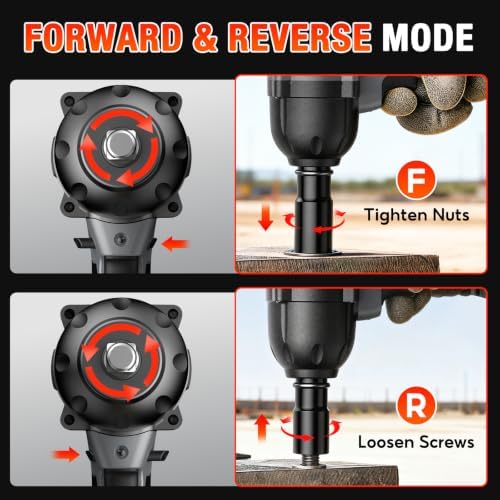 SOARFLY 1/2" Cordless Impact Wrench, 738 Ft-lbs Impact Gun - Image 6