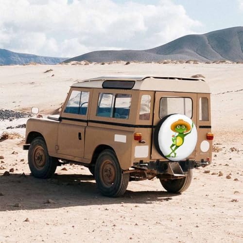 Green Frog Spare Tire Cover Wear Sombrero and Drink a Cocktail Summer Beach - Image 5