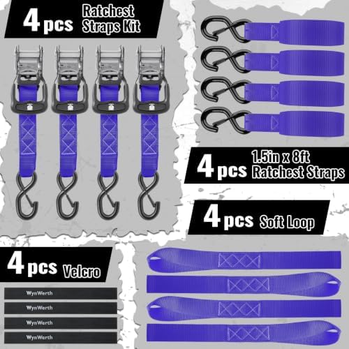 Retractable Ratchet Straps 4 Pack, 5208LBS Break Strength - Image 6