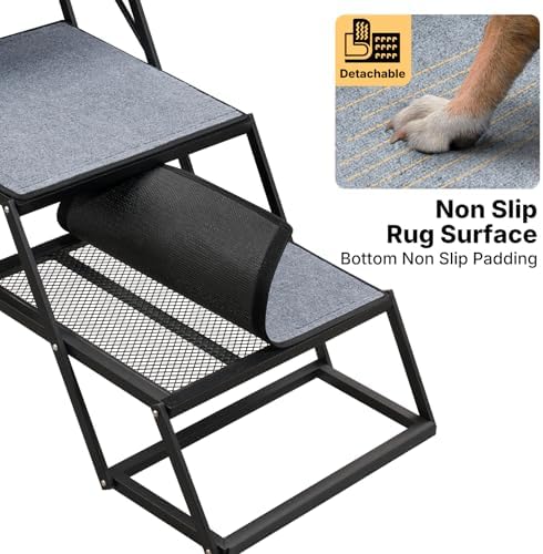 Veehoo Collapsible Dog Stairs for Large Dogs Car Truck SUV, Extra Wide 20" - Image 4