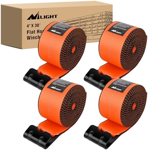 Nilight Truck Straps 4" x 30' Heavy Duty Tie Down by Nilight