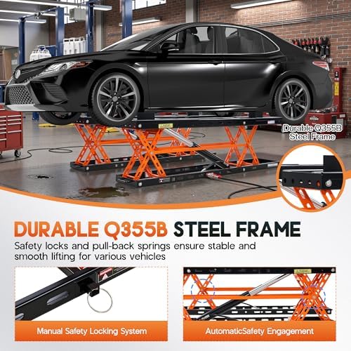 SPECRAFT Orange 5000LBS Portable Hydraulic Car Lift, Home Garage - Image 4