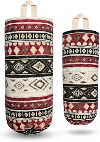 Plastic Bag Holder, Wall Mount Grocery Bag Dispenser, Cotton Aztec Jacquard by HDDahua