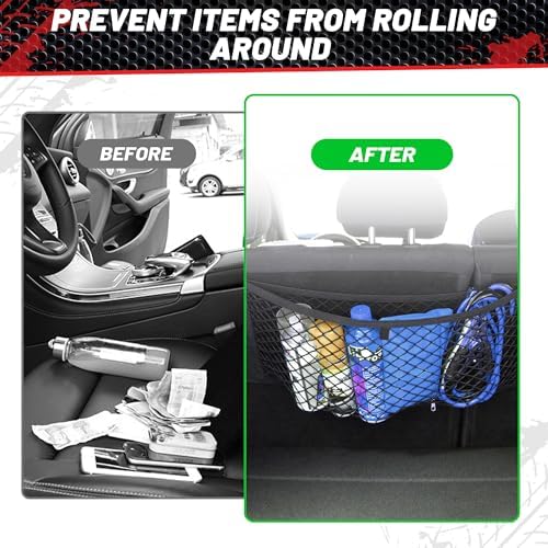 RED WOLF Universal Cargo Net Pocket Elastic Netting Car Mesh Pouch - Image 3