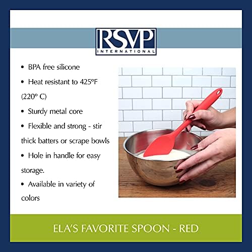 RSVP International Ela's Favorite Silicone Spatula Spoon, Scrape Sauces - Image 6