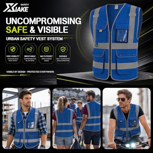 XIAKE Reflective Safety Vest for Men & Women High Visibility Class 2 Vest - Image 6