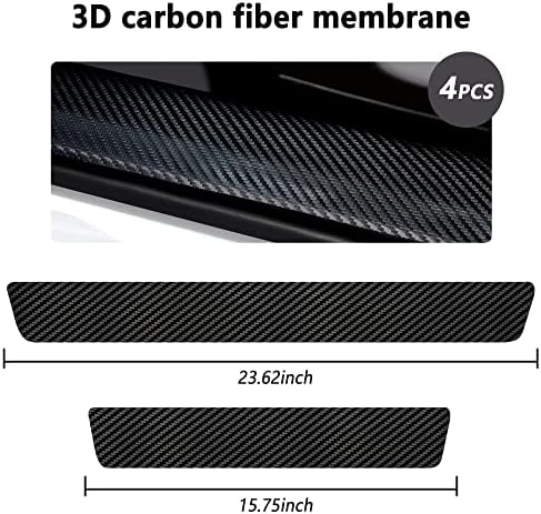 4Pcs Car Door Sill Protector, Sport Carbon Fiber Threshold Anti-Scratch Sticker - Image 2