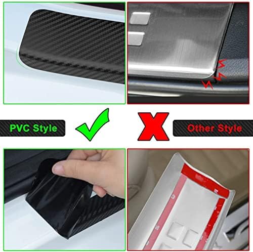 4Pcs Car Door Sill Protector for Nissan Kicks, Carbon Fiber Anti-Scratch Guard - Image 4