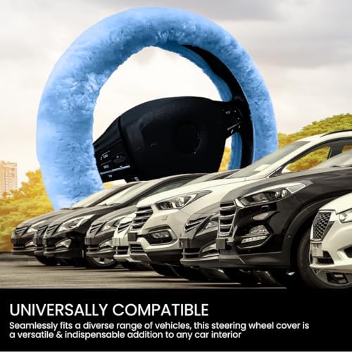 Andalus Brands Luxury Fluffy Car Steering Wheel Covers – Genuine Merino - Image 6