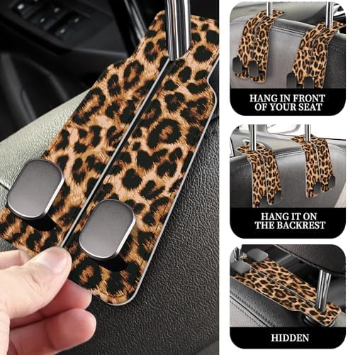 PU Leather Car Seat Hook, Storage Headrest Hanger, Cute Car Backseat Organizer - Image 3