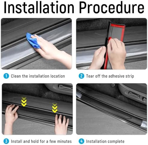 ZZEQYG 4 Pcs ABS Material Door Sill Protector Compatible - Image 5