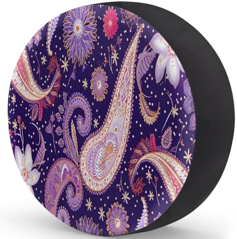 Rv Spare Tire Cover Wheel Purple Ethnic Paisley Tire Covers Wheel Protectors - Image 2