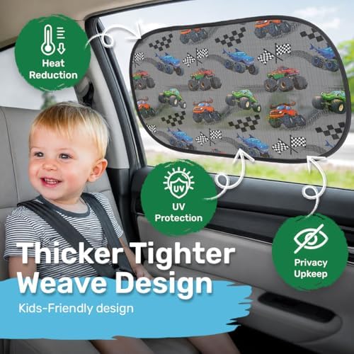 GENANY Truck Car Side Window Sun Shades 2 Piece 21 x 14 Inch - Image 2