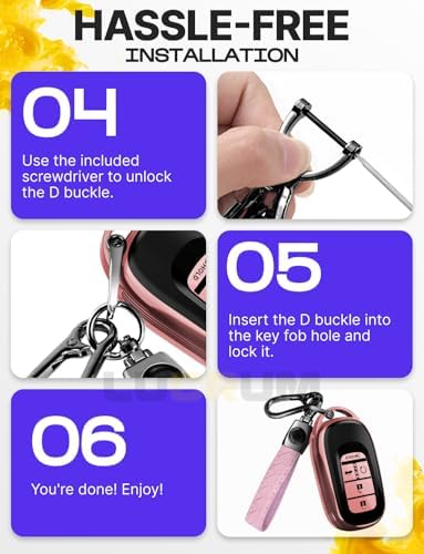 Lucrum Compatible with Honda Key Fob Cover & Keychain - Image 7