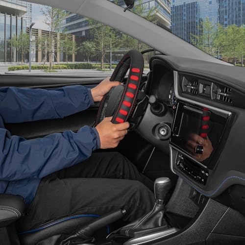 Motor Trend FlexGrip Red Steering Wheel Cover - Image 3