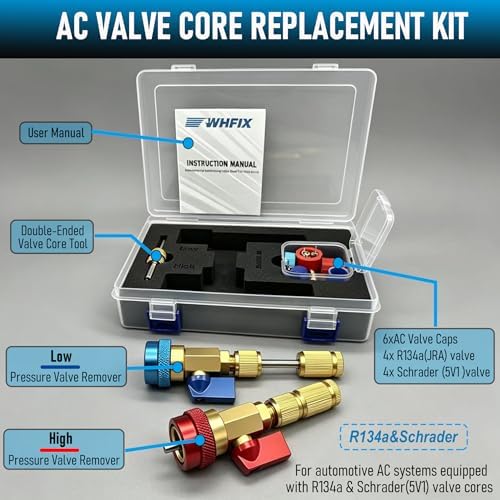 R134A Valve Core Quick Removal Tool Set. AC Schrader Valve Tool - Image 2