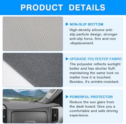 Autorder Gray Dashboard Cover Mat - Image 6