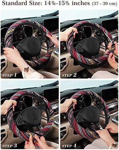SEG Direct Boho Steering Wheel Cover, Baja Blanket Cloth, Coarse Flax - Image 6