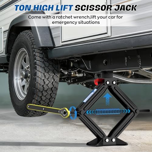 High Lift Scissor Car Jack, 3T Heavy Duty Car Jack, 3/4" Hex Drive - Image 3