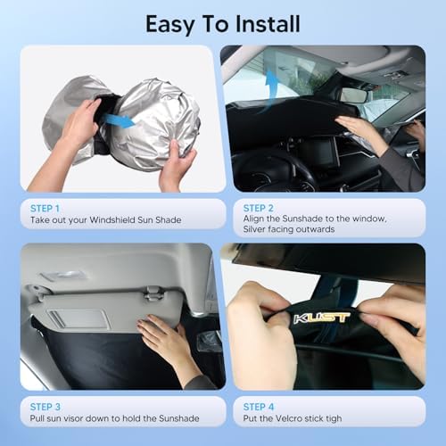 KUST Windshield Sun Shade for 2021-2025 2026 Volkswagen VW ID.4 Accessories - Image 6