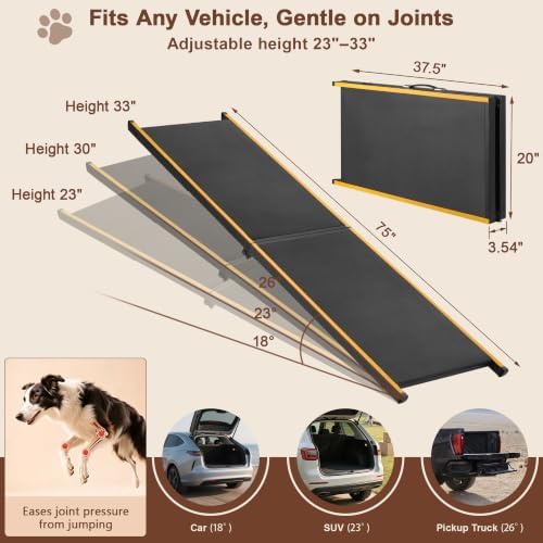 Dog Ramp for Car, Heavy Duty Steel Frame Folding Car Ramp - Image 3