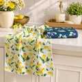 Homaxy Large Waffle Kitchen Towels 2 Pack, Lemon Blueberry by Homaxy