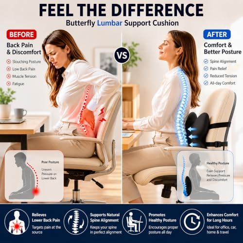 Memory Foam Lumbar Support Pillow, Back Support - Image 3