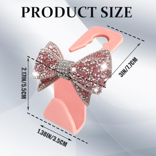 2PCS Car Seat Headrest Hooks, Car Bag Hooks, Cute Bow Knot Vehicle Seatback - Image 2