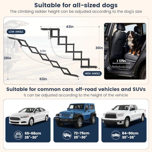 Foldable Dog Steps for Car Dog Stairs for Large Dogs Ramp 5 Steps - Image 7