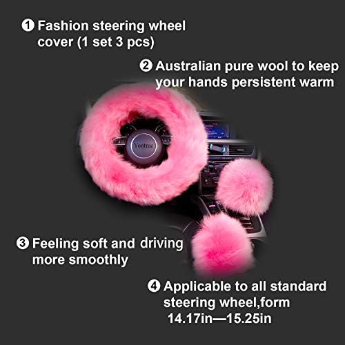 Yontree Fashion Fluffy Steering Wheel Covers - Image 4