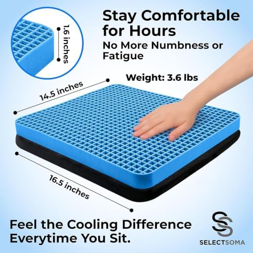Travel Gel Seat Cushion for Long Sitting, Pressure Relief - Image 5