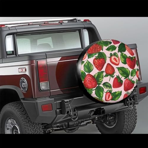 Cute Strawberry Tire Covers Print Pink Tire Wheel Protector - Image 5