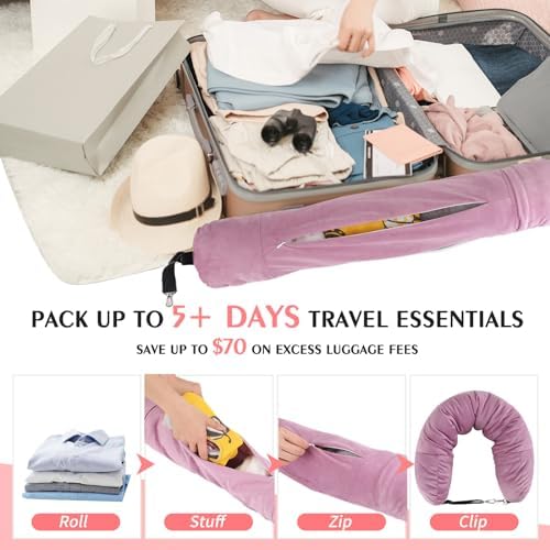 Stuffable Neck Pillow for Travel, Packable Neck Pillow - Image 2