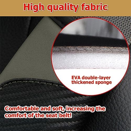 AUCELI 2PCS Carbon Fiber Car Seat Belt Cover, Breathable Leather - Image 4
