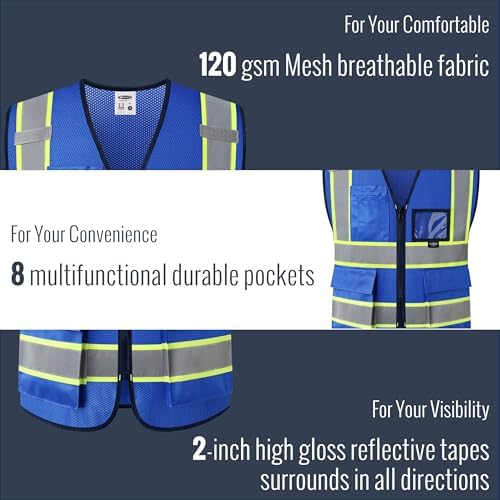 JKSafety Safety Vest for men women Hi Vis Vest - Image 4