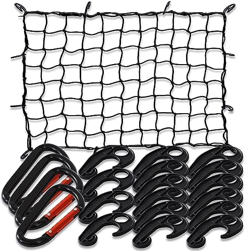3' x 4' Cargo net Bungee Nets Stretches to 6' x 8', Small Truck Bed Cargo Net by TKKEUEP