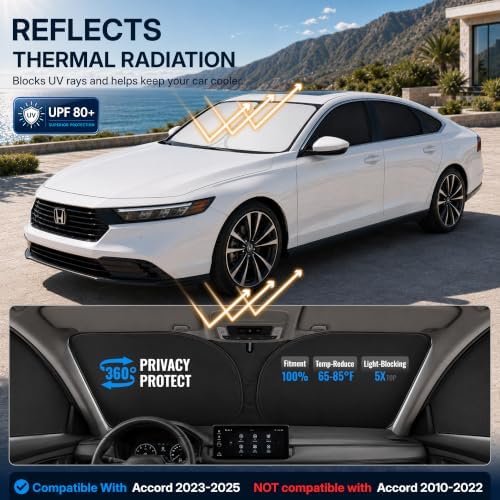 9PCS Car Window Shades for Honda Civic Sedan 2022-2025, Full Set Windshield - Image 2