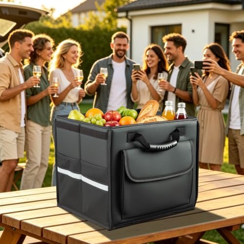 Trunk Organizer Car Organizer Leather Storage Box 1-grid Foldable - Image 6