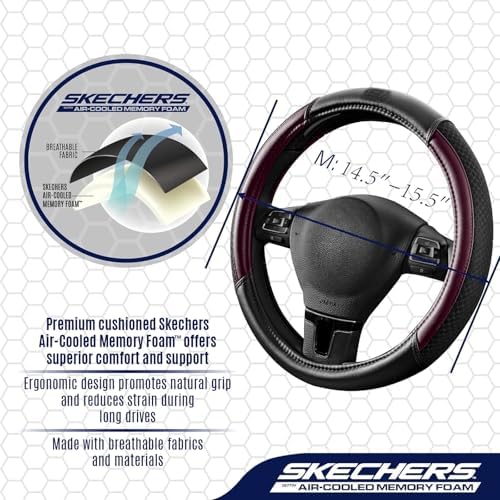 Skechers Air-Cooled Steering Wheel Cover, Leather Car Steering Wheel Cover - Image 4