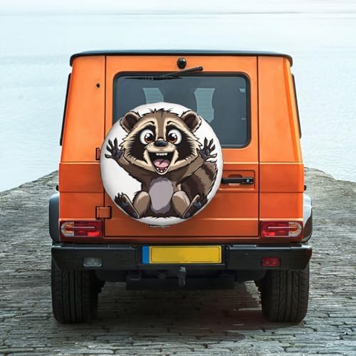 Funny Raccoon Spare Tire Cover Excited Racoon Wheel Protector - Image 6