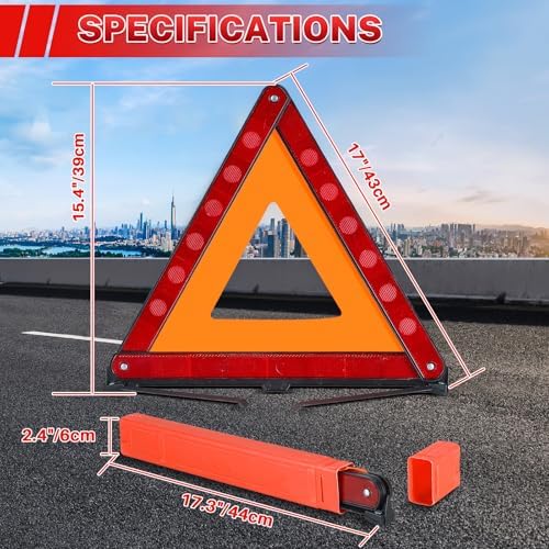 MAOPINER 2 Pack Emergency Warning Triangles Roadside Safety Kit - Image 2
