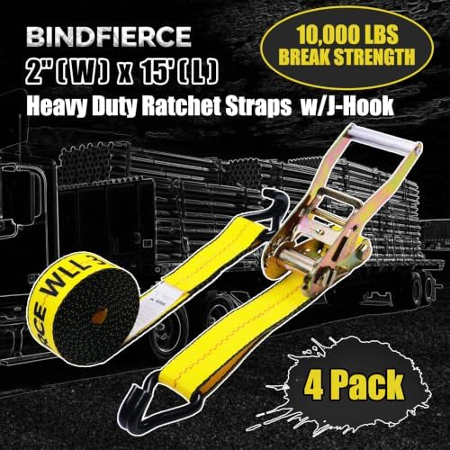 4Pack Ratchet Straps Heavy Duty - Image 2