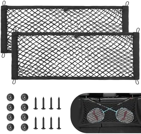 RED WOLF 2 Pcs Universal Cargo Net Pocket Elastic Mesh Netting Car Mesh Pouch by REDWOLF