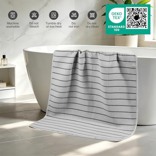 MICROFI New Microfiber Waffle Bath Towels, 2 Pieces, Fast Drying, Lint Free - Image 5