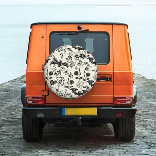 Bat Flower Spare Tire Cover Waterproof Wheel Cover 15 Inch Universal Fit - Image 2
