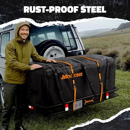 Mockins 60"x24"x6" XL Heavy Duty Trailer Hitch Cargo Carrier w/ 500 Lbs Cap - Image 5