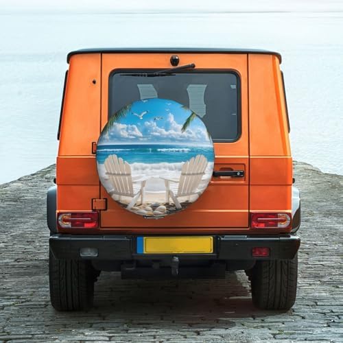Spare Tire Cover for RV Camper, Beach Scene Tropical Tire Cover Protectors - Image 3