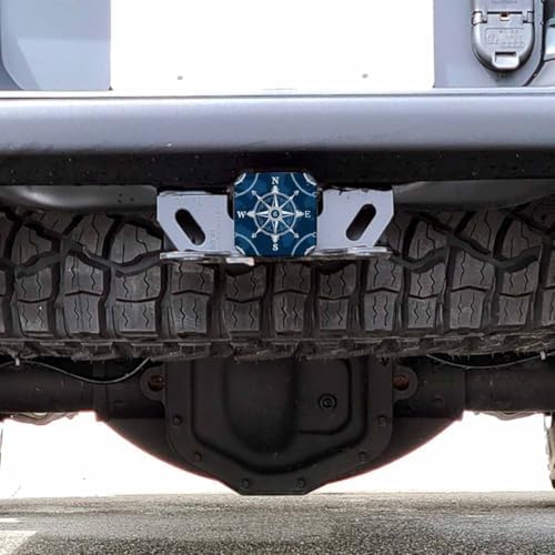Trailer Hitch Covers Compass, World Map Nautical Wind Rose Compass Rope Knots - Image 6