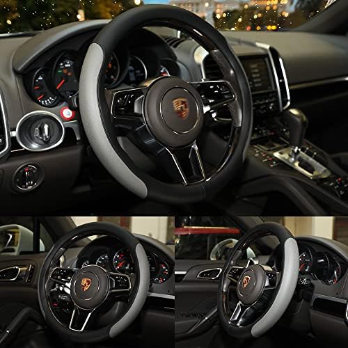 Steering Wheel Cover, Microfiber Leather Splicing - Image 3